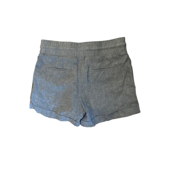 Women 8 Athleta Cabo Linen 4" Shorts Light Blue Pull-On Travel Beach Resort - Picture 3 of 5